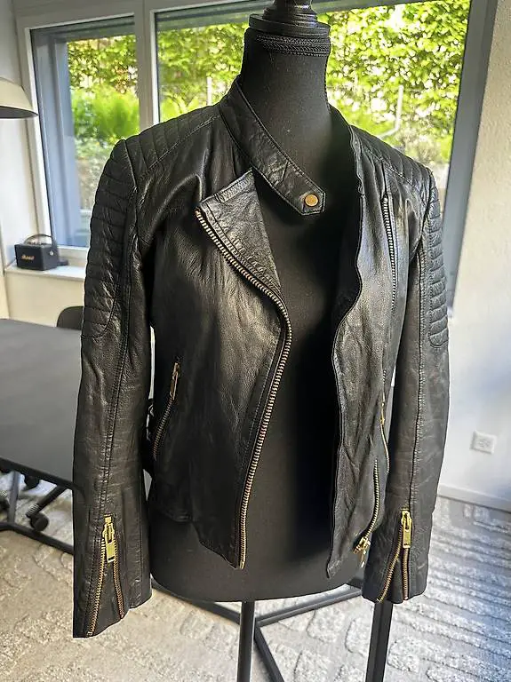 hallhuber 34 lederjacke 100% ziegenleder tailliert