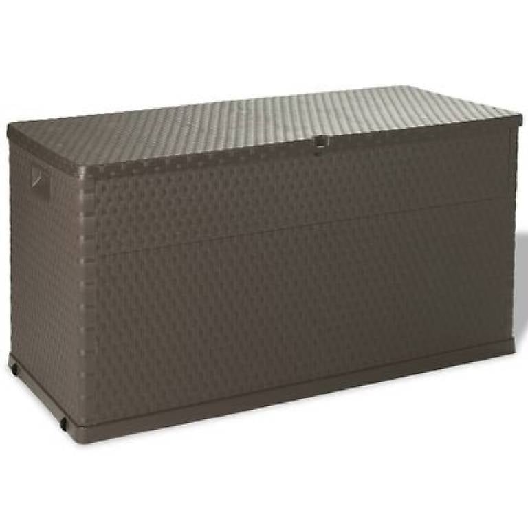 Garten-Aufbewahrungsbox Braun 120x56x63 cm PP Rattan 827373
