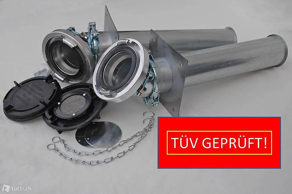 PELLET Anschluss für Wanddurchführung 45° ABEGWINKELT