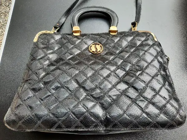 sac noir vintage année 70
