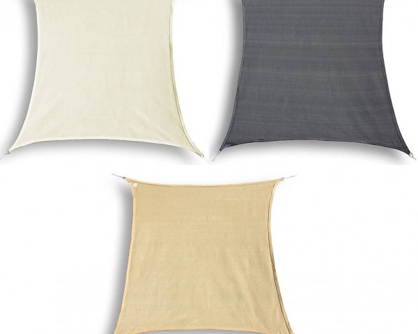  Sonnensegel Quadrat 4x4m, 3 Farben