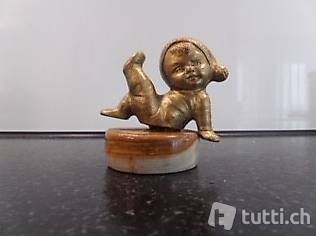 Vintage statuette bronze baby Valais Lugano Bern Zürich
