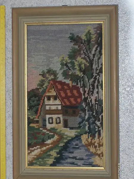 Bild mit Rahmen 1953 gehäkler oder Gestrickt