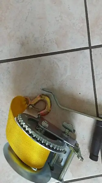 Handseilwinde, Handwandwinde, 6 m Band Zugkraft 1200 kg