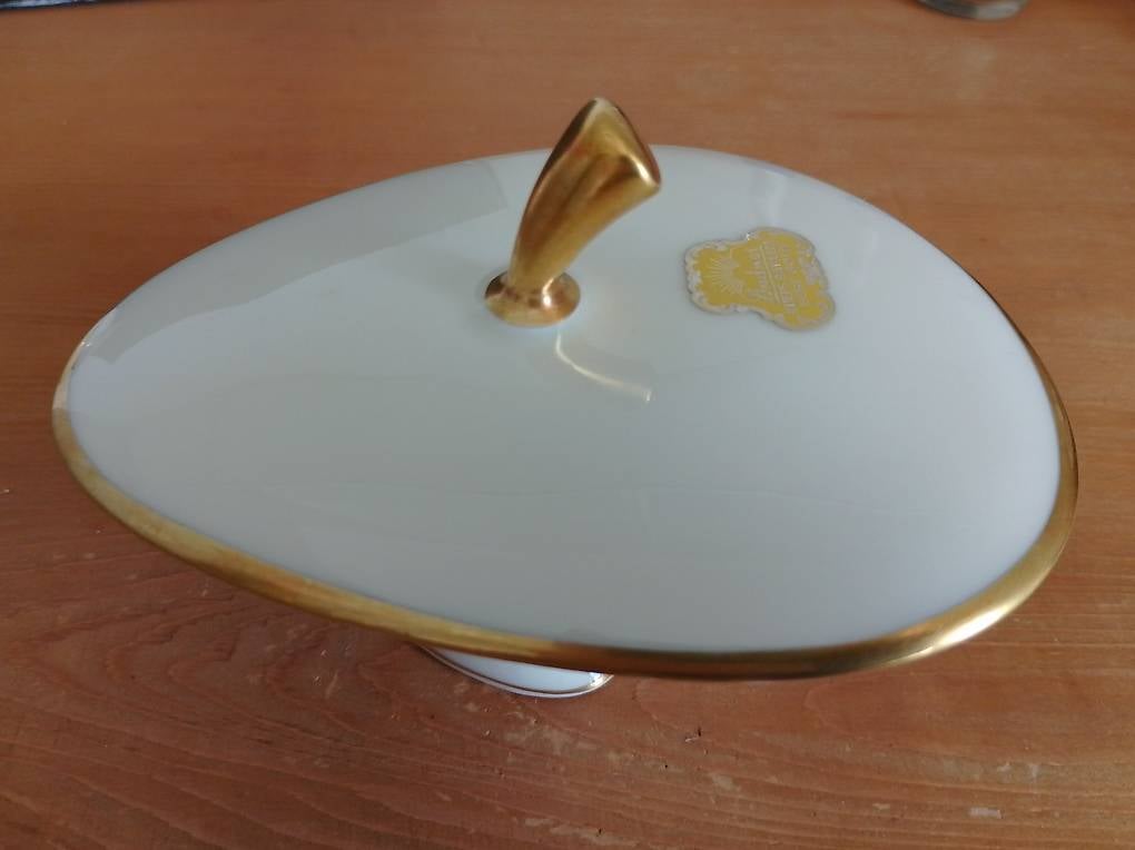 Lindner Kueps Bavaria Dose m. Deckel Bonboniere Goldrand TOP