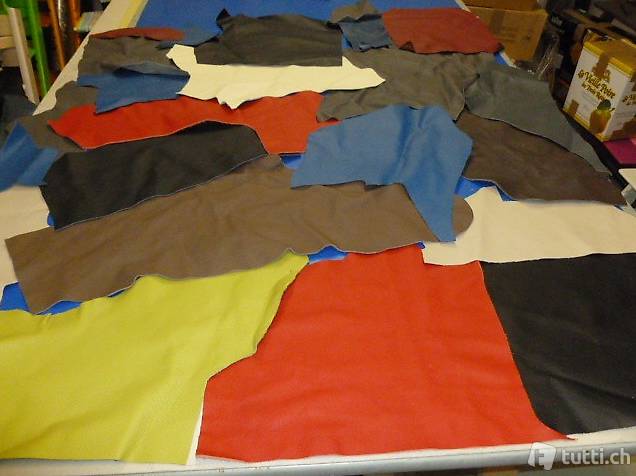 Lederresten von neuen Häuten / viele verschiedene Farben