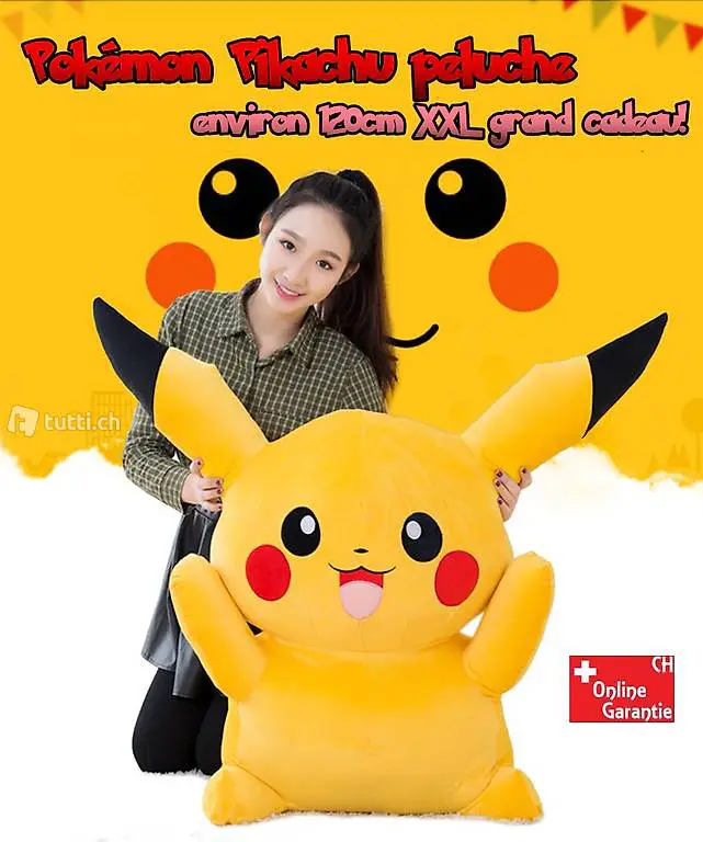 Pokémon Pikachu peluche 120cm XXL grand cadeau