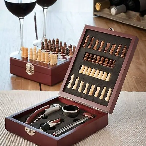  Ensemble d"Accessoires à Vin et Échecs InnovaGoods (37 Pcs)