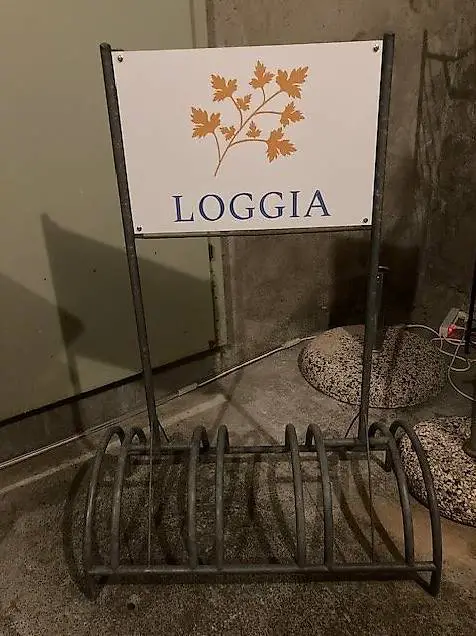 Fahrradständer retro massiv mit Werbefläche