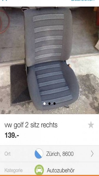 vw golf 2 Sitzt rechts