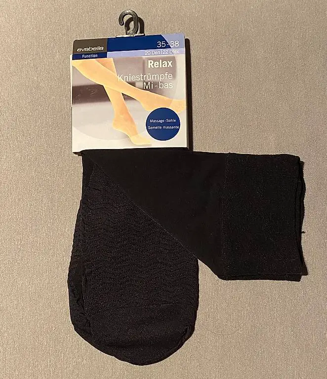 Söckli - Kniestrümpfe schwarz Gr. 35-38, 35-41 10+20 DEN