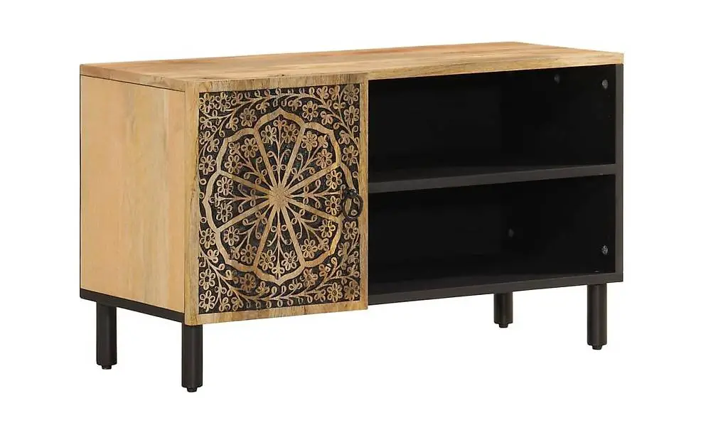 TV-Schrank 80x31x46 cm Massivholz Mango