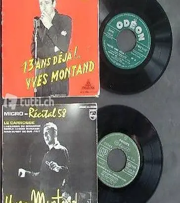 YVES MONTAND Sammlung = 2 Vinyl EPs von 1957 + 58