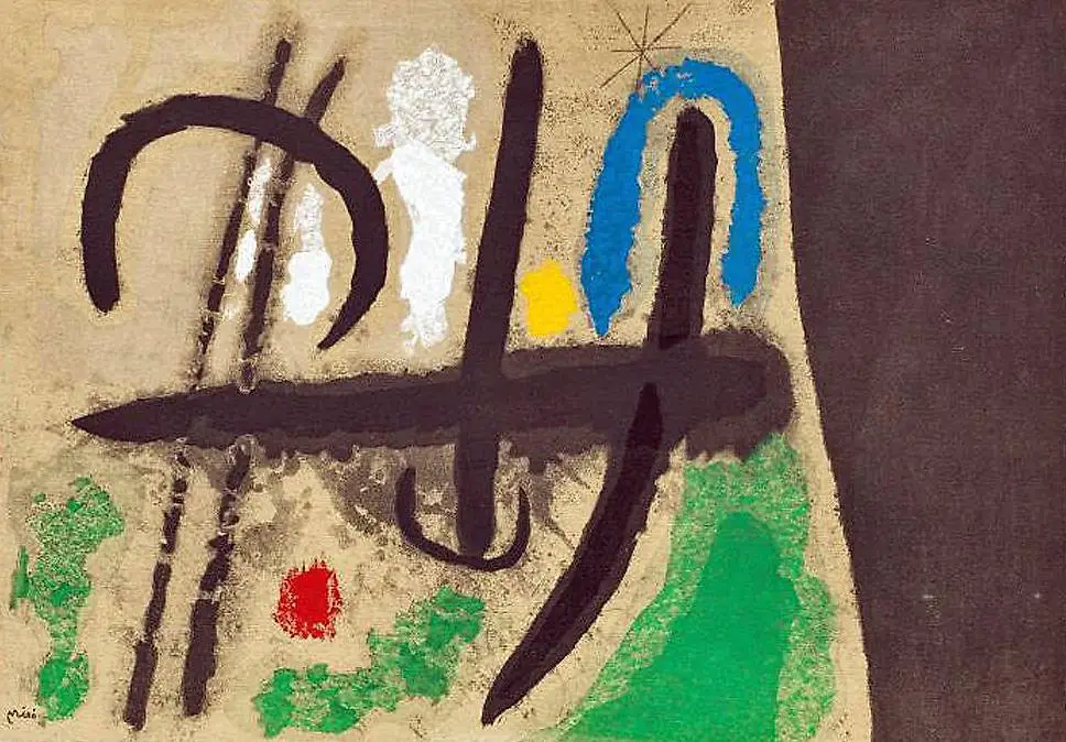 "Oiseaux dans un Paysage" - Joan Miro 1893 - 1983