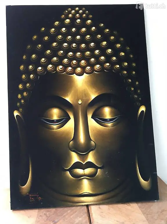 Buddha Bild schwarz/ Gold