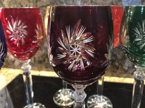 Verres en cristal au plomb-H: 22,5 cm