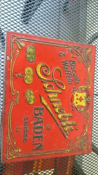 Sehr alte Blech Dosen Schnebeli Baden