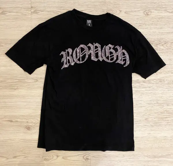 Black Squad T-Shirt Relaxed Fit mit Glitzerschriftzug