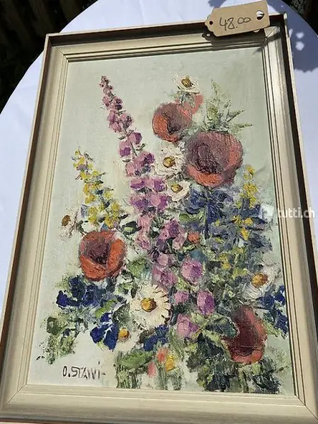 Ölbild auf Leinwand wunderschönes Blumenmotiv