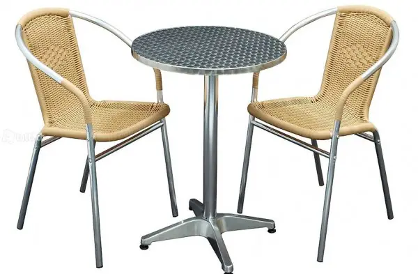  Gartengarnitur Sitzgruppe Bistroset 3-teilig wetterfest Alu