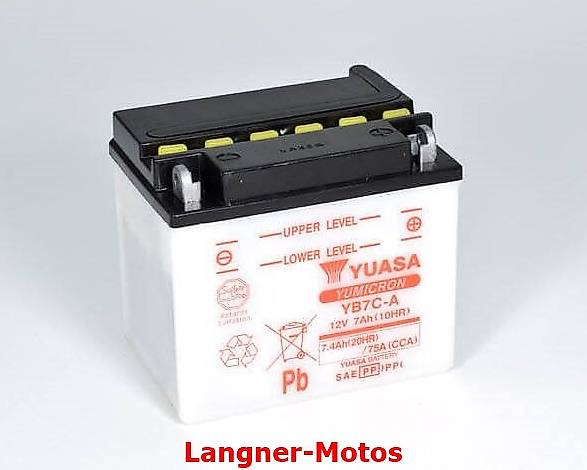 Motorrad Batterie YUASA YB7C-A 12V/7AH incl. Säurepack Yamah