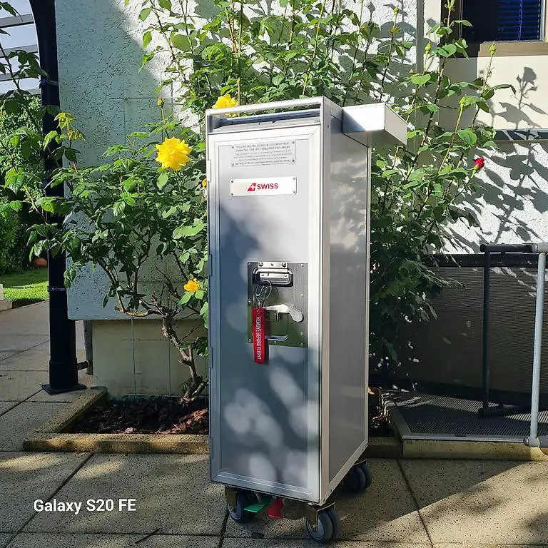 Neuer Trolley in Silbergrau "Swiss" + Sidebox + 5 Schubladen