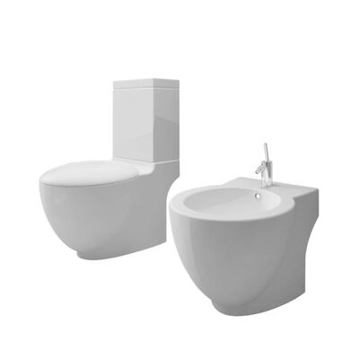 vidaXL Toilette und Bidet Set Weiss SKU:270059