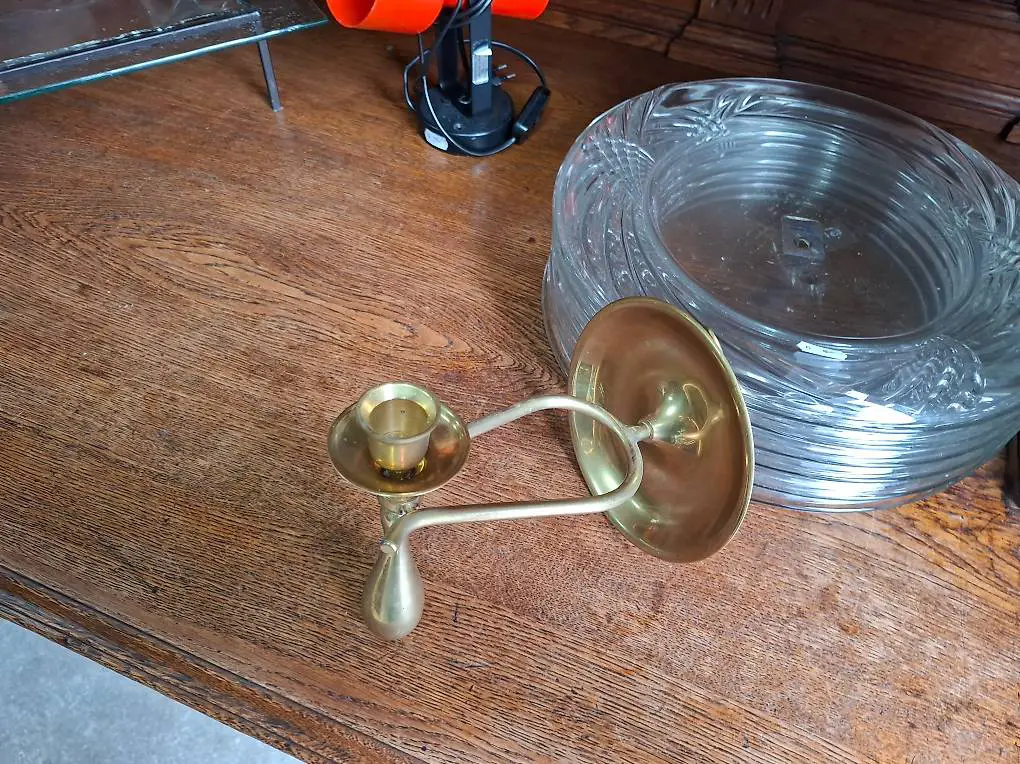 Vintage Pendel Messing Wand Kerzenständer / Tisch Pendel