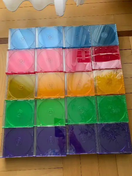 200 CD DVD Hüllen in 5 Farben Blau Orange Grün Rot Violette