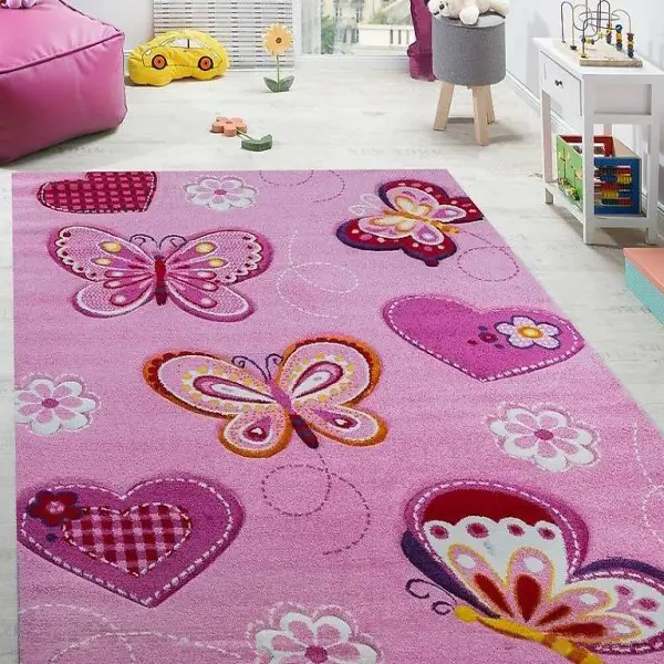  Kinderzimmer Teppich Pink Rosa Princess
