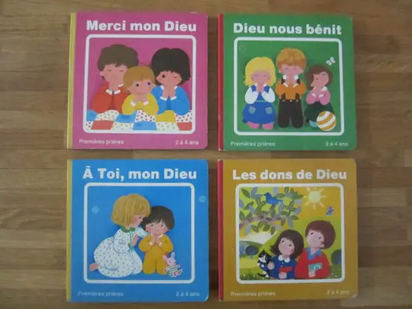  4 petits livres cartonnés vintages (1985) Premières prières