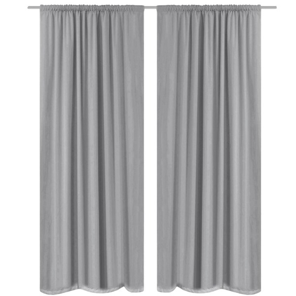  Verdunkelungsvorhänge 2 Stk. Doppellagig 140 x 245 cm Grau