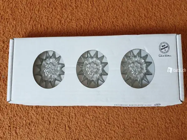  KEKSPLATTE EDELWEISS Glasi Hergiswil