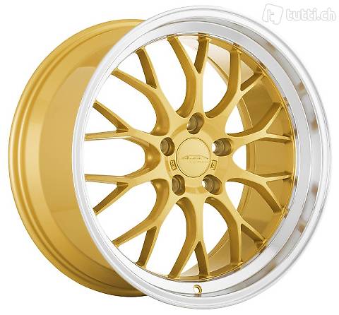  19 Zoll ACE WHEELS Felgen Felge AFF10 Gold, Step Rim Polishe