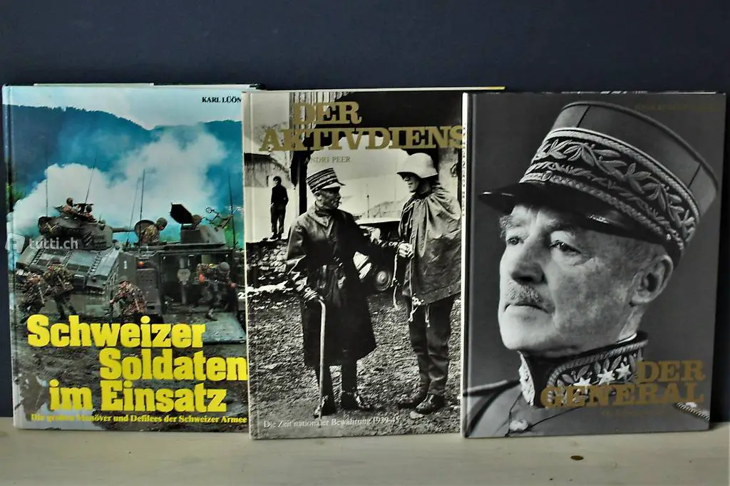 3 Bücher Militär Schweiz.Soldaten im Einsatz.General.