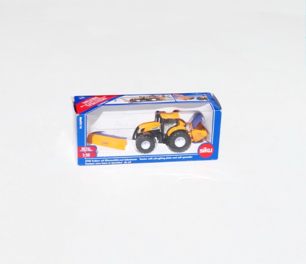 New Holland Traktor mit Schneepflug & Salzstreuer 1:50 Siku