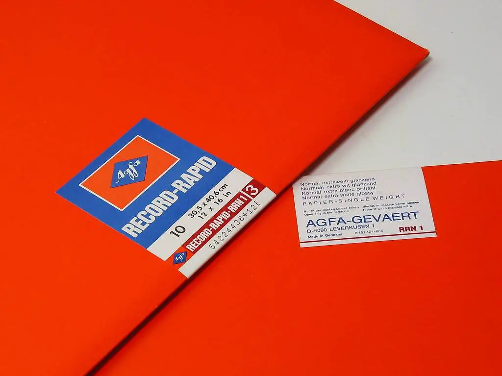 AGFA 3x Record-Rapid RRN-1 Normal Baryt Fotopapier 30x40-cm