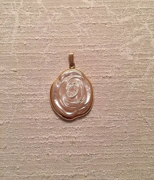 ANHÄNGER 925 SILBER/GOLDAUFLAGE, PERLMUTTERFÜLLUNG