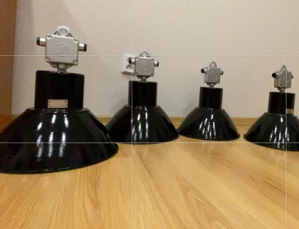 4 stück kleine Industrielampen fabriklampen 50 ér Jahre