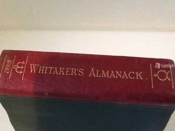 ALMANACCO WHITAKERR"S del 1892