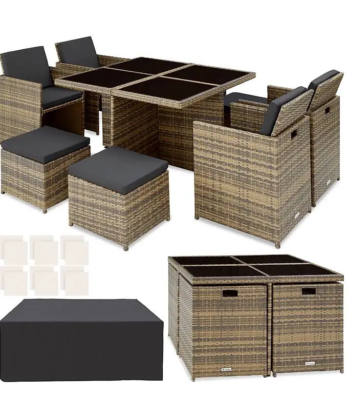 Rattan Sitzgruppe Manhattan natur