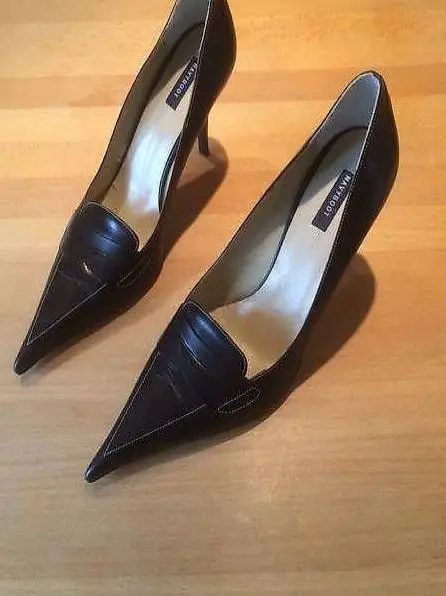 Neuwertige Echtleder Navyboot High Heels - Gr. 40