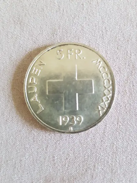 Gedenkmünze, 5 Franken, Schlacht bei Laupen, 1939