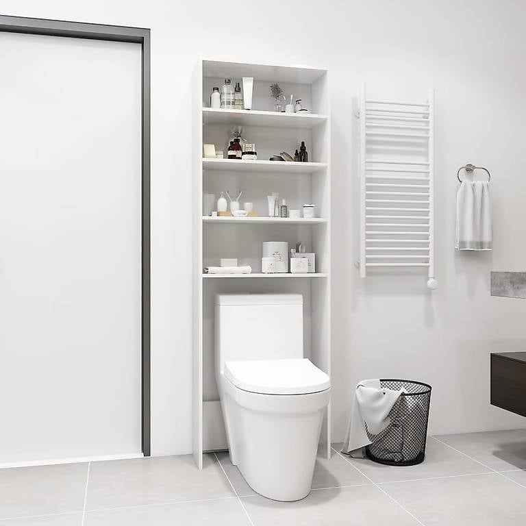 Waschmaschinenschrank Hochglanz-Weiss 64x24x19