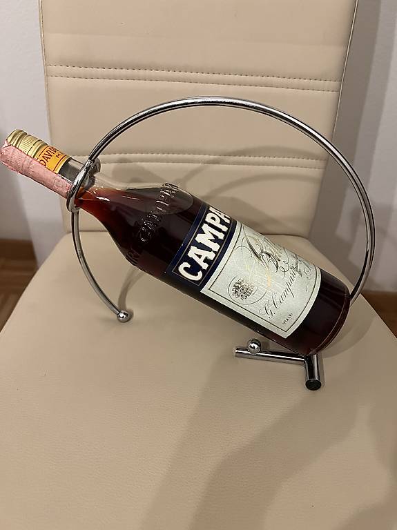 Desing Flaschenhalter Metall Verchromt wie Neu