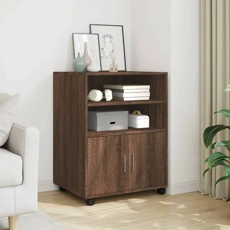 Rollschrank Braun Eichen-Optik 60x48x81 cm Holzwerkstoff