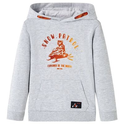  vidaXL Kinder-Kapuzenpullover Grau Melange und Orange 104