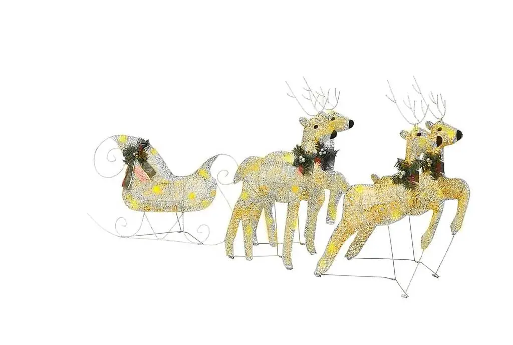 LED-Rentier mit Schlitten Weihnachtsdeko 100 LEDs Outdoor Go