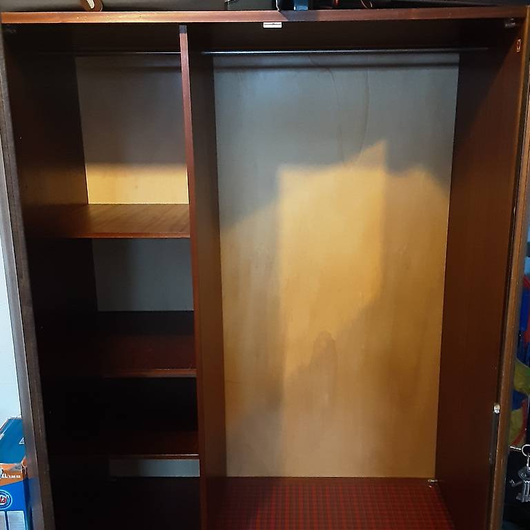 kleiderschrank, mid century, 60er jahre, teakholz.