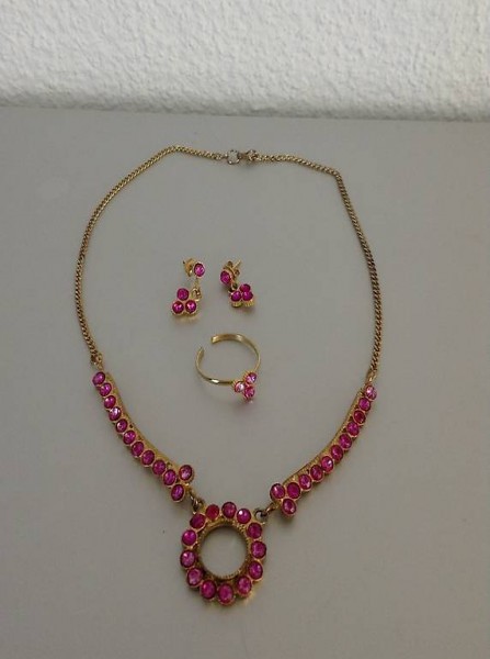 Prinzessinnen Schmuck-Set 3teilig Pink für Kinder